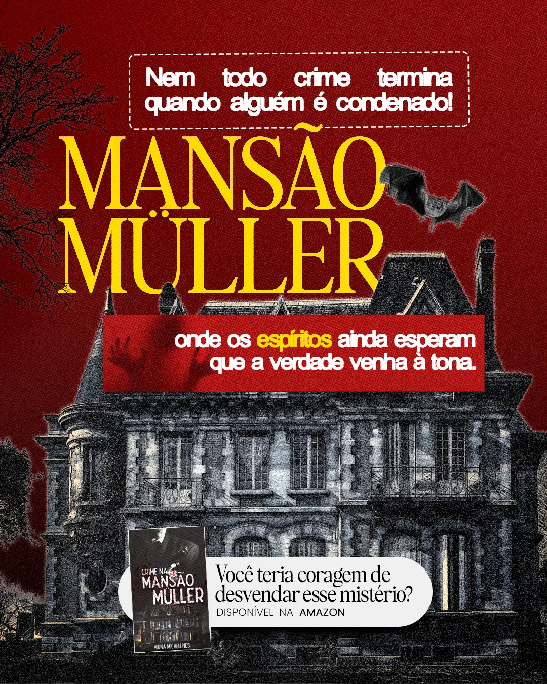 Post de divulgação do livro Mansão Müller